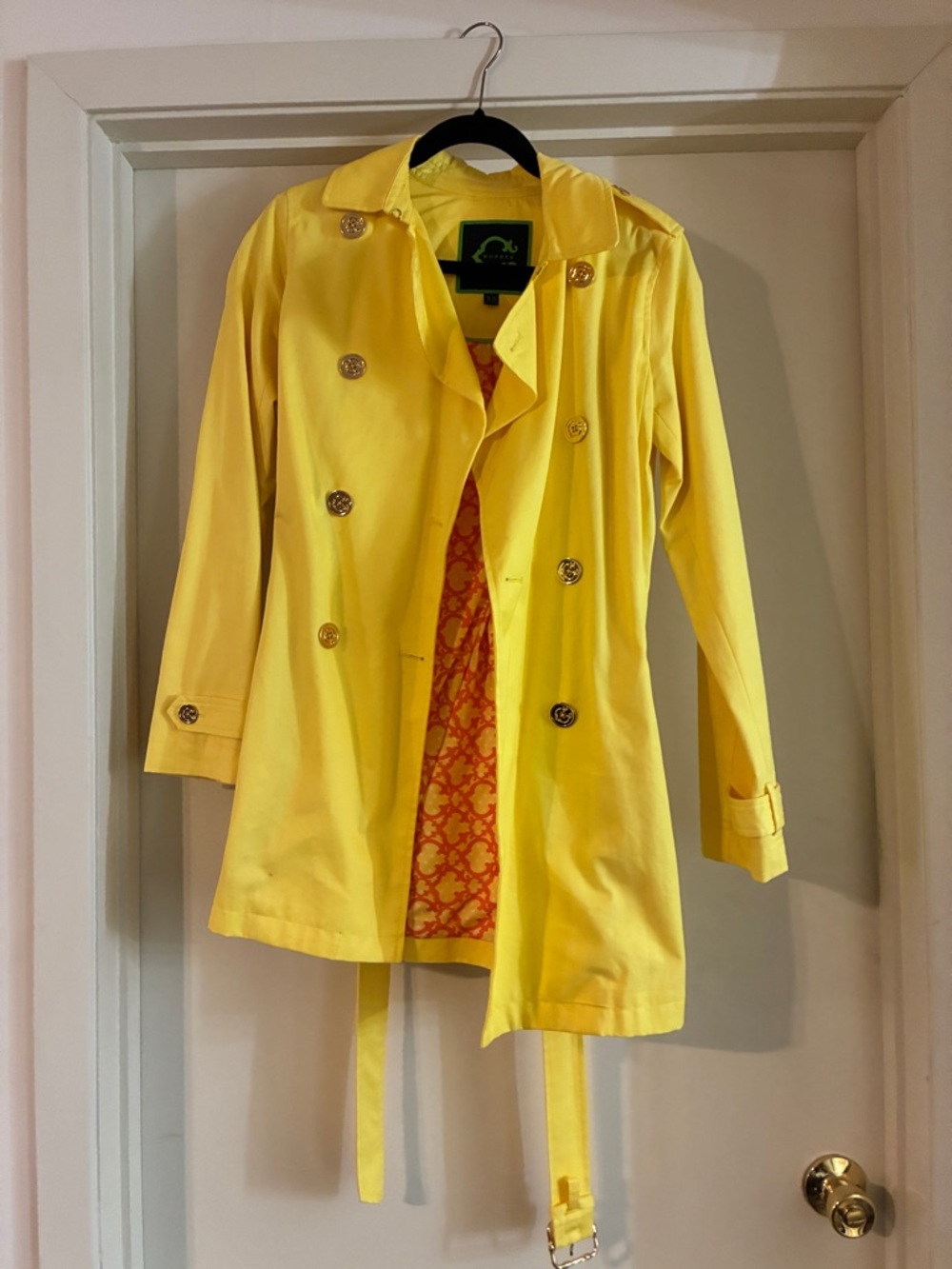 C. Wonder Bright Yellow Double-Breasted Trench Coat